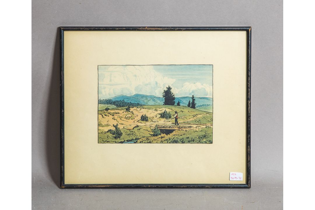 Thoma, Hans (1839 - 1924), Wanderer vor bergigem Panorama