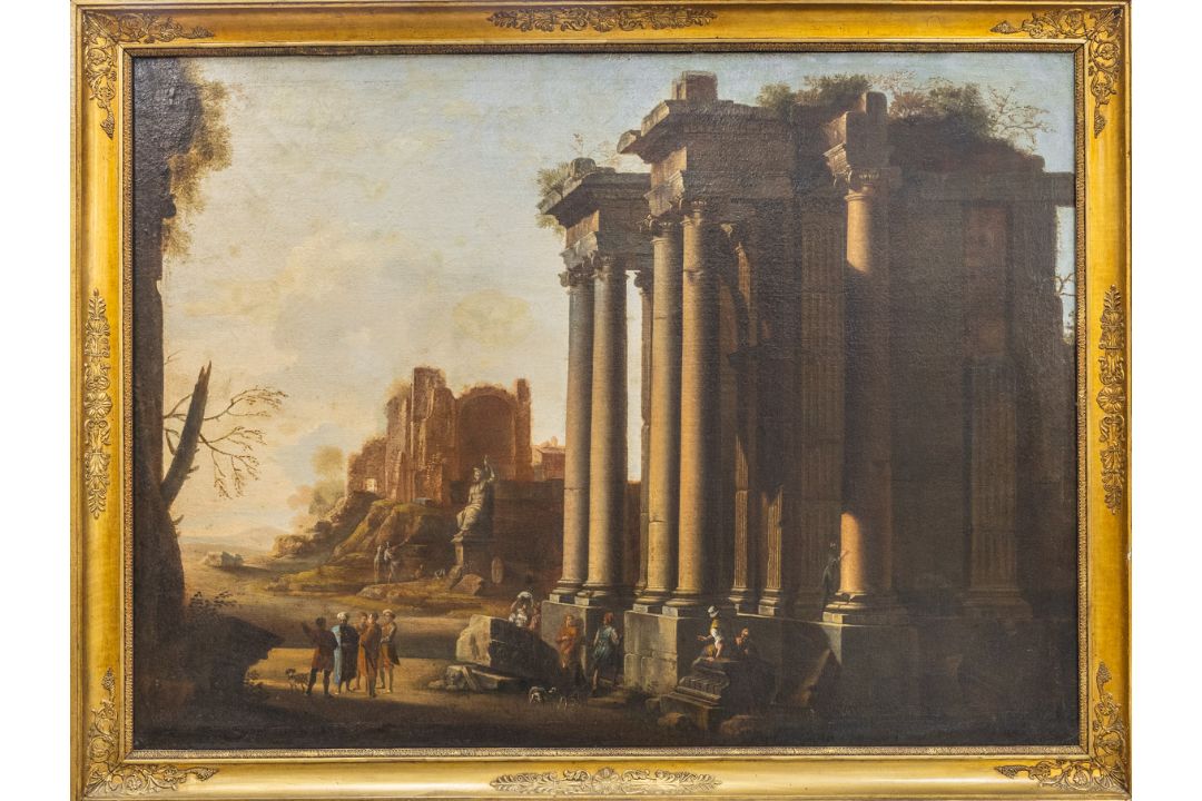 Weenix, Jan Baptist (1621 - um 1660), zugeschrieben, Idealisierte Landschaft mit antiken Ruinen - Bild 1 aus 13