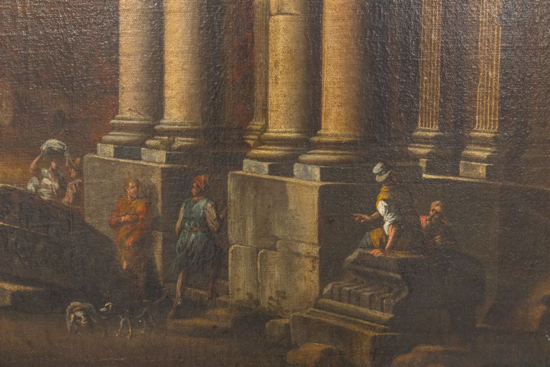 Weenix, Jan Baptist (1621 - um 1660), zugeschrieben, Idealisierte Landschaft mit antiken Ruinen - Bild 3 aus 13