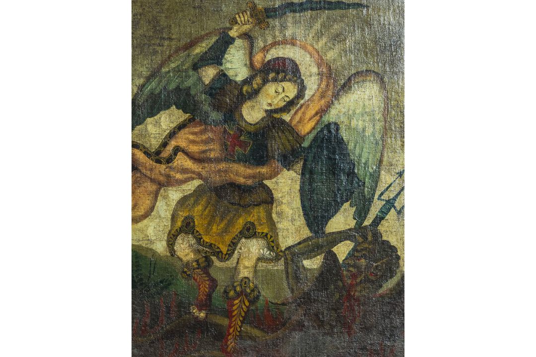 Künstler/in unbekannt, Erzengel Michael besiegt den Teufel (wohl Mexiko, 17./18. Jh.) - Bild 3 aus 3
