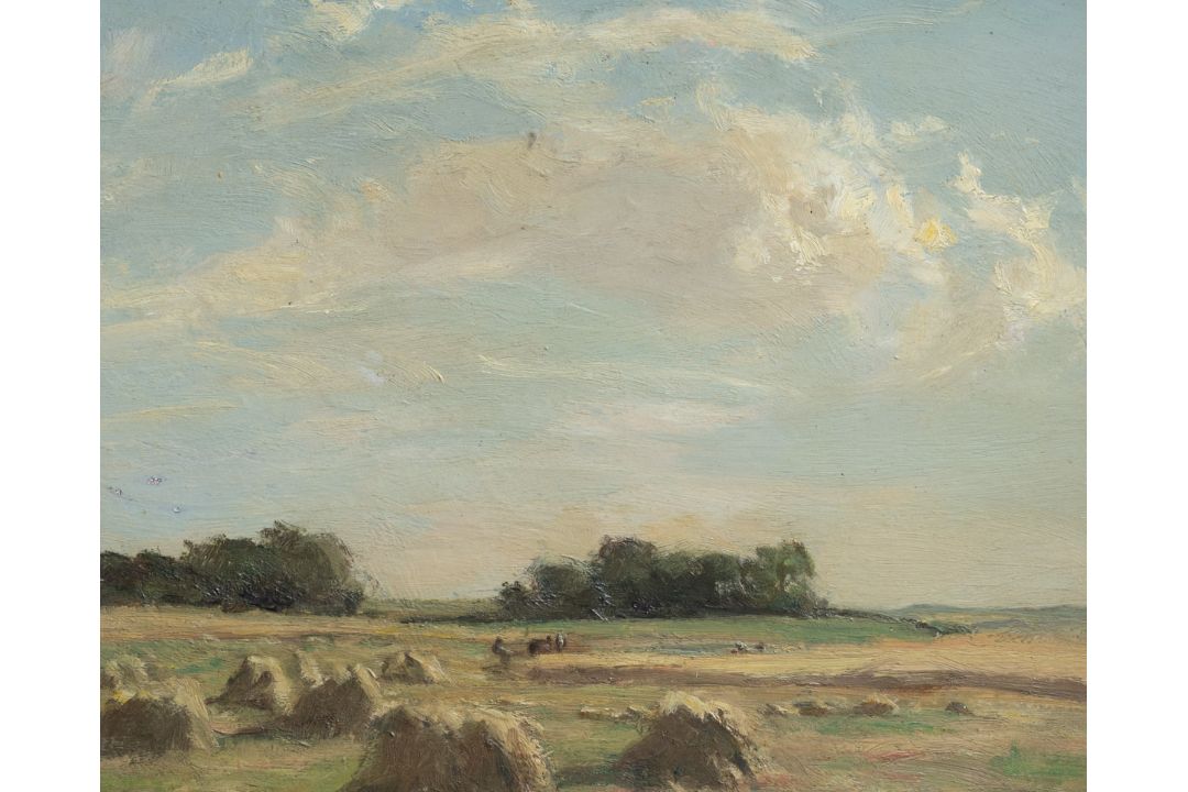 Riddel, James Alick (1857 - 1928), Landschaft nach der Getreideernte - Bild 3 aus 4