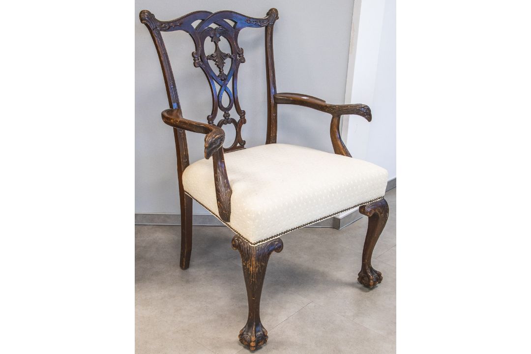 Armlehnstuhl/ Dining Chair (England, 19. Jh., Chippendale Stil)
