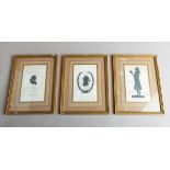 3-teiliges Konvolut von Tuschezeichnungen / Silhouettenporträts (wohl um 1800)
