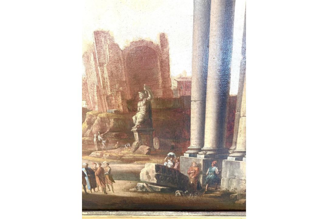 Weenix, Jan Baptist (1621 - um 1660), zugeschrieben, Idealisierte Landschaft mit antiken Ruinen - Bild 8 aus 13