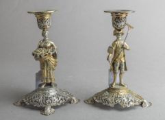 Paar Kerzenhalter 13 Lot Silber