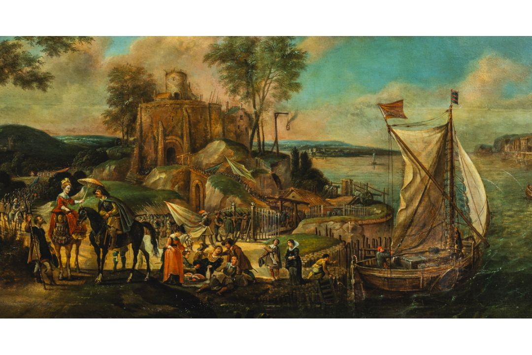 Saftleven, Herman (1609 - 1685), Rheinlandschaft m. Kaufleuten u. Burgruine - Bild 3 aus 3