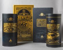 Konvolut mit 4 Flaschen Aberfeldy Highland Single Malt Scotch Whisky inkl. Originalverpackungen