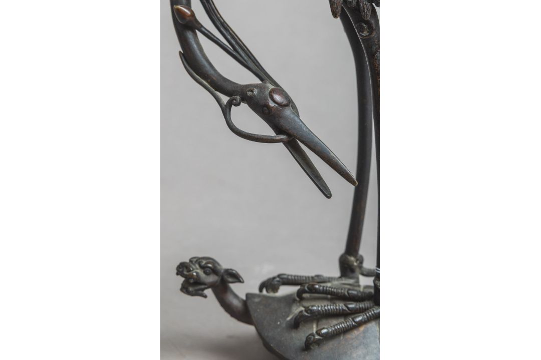 Japanischer Kerzenhalter "Tsuru-Kame" (Meiji-Zeit, 19./20. Jh.) - Bild 2 aus 3