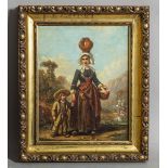Delacroix, Auguste (1809 - 1868), Frau mit Wasserkrug und Kind