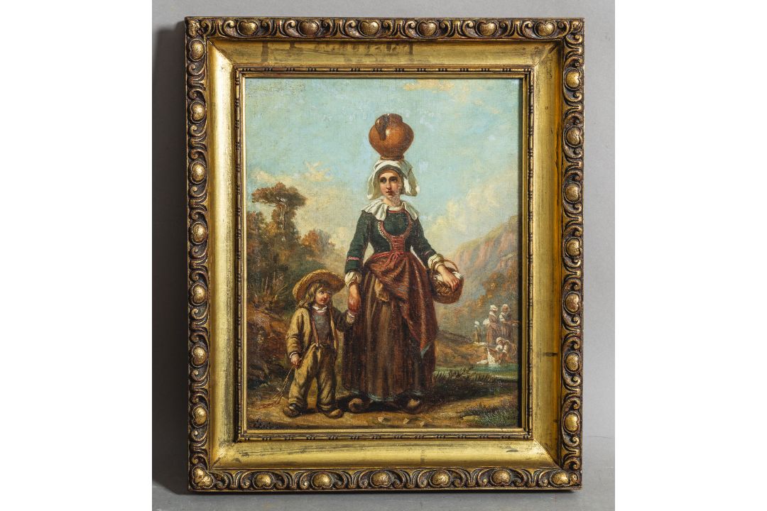 Delacroix, Auguste (1809 - 1868), Frau mit Wasserkrug und Kind - Bild 1 aus 4
