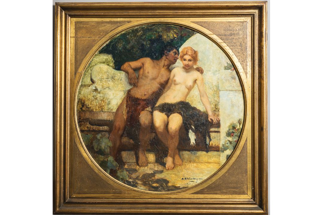 Achtenhagen, August (1865 - 1938), Idyllische Szene (um 1900) - Bild 1 aus 4