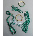 Konvolut von Malachitschmuck