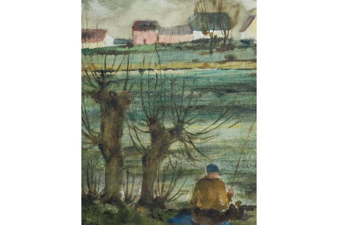 Kleinschmidt, Werner (1907 - 1979), zugeschrieben, Angler unter Weiden - Bild 3 aus 3