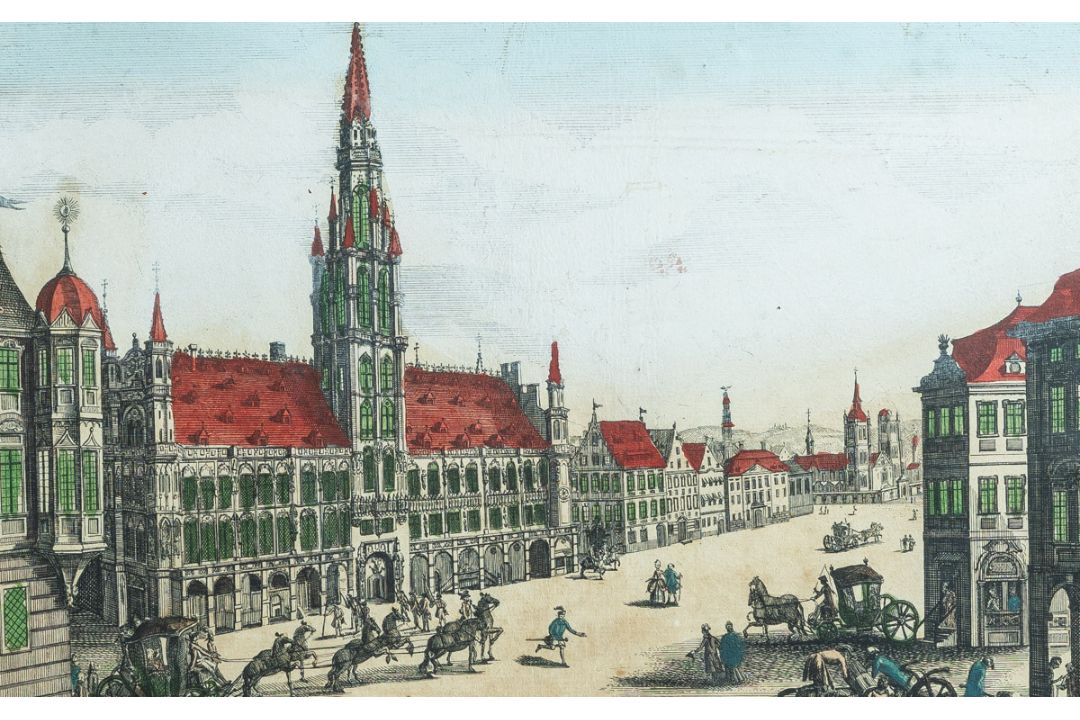 Bergmüller, Johann Georg (1688 - 1762), "Das prächtige Rathaus zu Brüssel" - Bild 2 aus 2