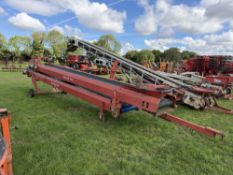 Tong 16m piggy back concertina conveyor over and under, 600mm