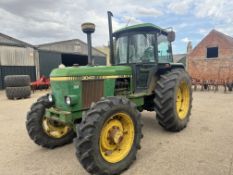 (84) John Deere 3040 4wd Tractor with SG2 cab, on farm since new, front tyres 340/85 R28, rear tyres