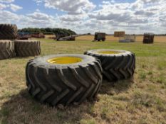 Pr Alliance 800/65 R32 super power drive wheels on 8 stud rims, to fit JD 6930