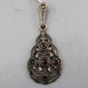 Granat Anhänger 835 Silber Trachtenschmuck