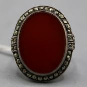 Karneol Silberring 935 1. H. 20 Jh.