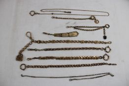 Taschenuhrketten Chatelaine Konvolut 9 St. um 1900