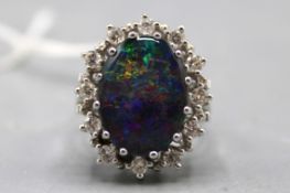 Opal Brillantring 585 Weißgold
