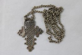 Koptischer Silber Kreuz Anhänger mit Kette 