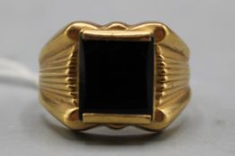 Onyx Herrenring 750 Gold