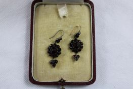 Granat Ohrringe Trachtenschmuck 19/20 Jh.