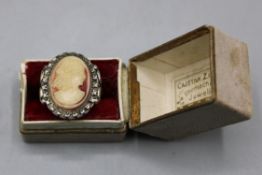 Kamee Silberring um 1900