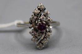 Rubin Diamantring 750 Weißgold