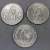 Silbermünzen Mexiko 3 St.