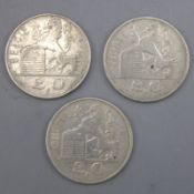 20 Franken Belgien Silbermünzen 3 St.