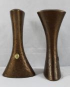 Paar Bronze Vasen Brutalismus