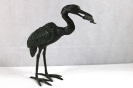 Fischreiher Bronzefigur 