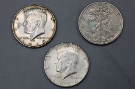 Half Dollar Silbermünzen 3 St.