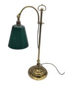 A LATE VICTORIAN/EDWARDIAN BRASS STUDENT DESK LAMP