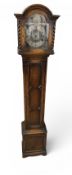 A REPRODUCTION OAK THREE-TRAIN GRANDMOTHER CLOCK, IN LATE 17TH CENTURY STYLE