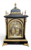 A LATE 17TH CENTURY STYLE EBONISED GILT METAL MOUNTED BRACKET CLOCK , CIRCA 1890