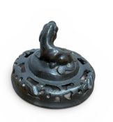 A CHINESE BRONZE CENSOR LID, QING DYNASTY