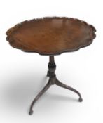 A 19TH CENTURY MAHOGANY TILT TOP TABLE WITH TRI-POD BASE