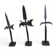 THREE ANTIQUE EUROPEAN HALBERDS