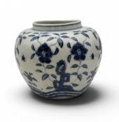 A CHINESE BLUE AND WHITE MING STYLE JAR