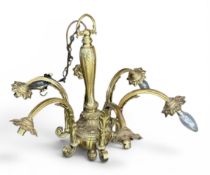 A BRONZE CHANDELIER