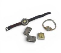 A WWII SILVER WRISTWATCH