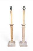 A PAIR OF HEALS LIMED WOOD TABLE LAMPS