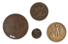 FOUR BRONZE MEDALS, TO INCLUDE ONE COMMEMORATING NAPOLEON BONAPARTE