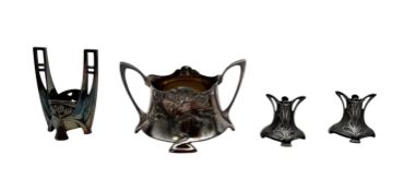 WMF: A JUGENSTIL PEWTER BOTTLE COASTER, CIRCA 1910