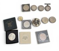 A SILVER GEORGE V WAR MEDAL AWARDED TO LIEUTENANT SMITH SAVILLE, TOGETHER WITH TWO SILVER CROWNS AND