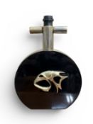 PHILLIPE CHEVERNY (FRENCH B.1936): A RARE BRUTALIST TABLE LAMP WITH GILT METAL DECORATION