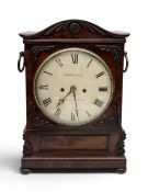 AN EARLY 19TH CENTURY MAHOGANY CHIMING CLOCK